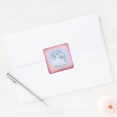 Dusty Blue Glitter Burgundy - 16th Sweet Vierkante Sticker (Envelop)