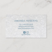 Dusty Blue Glitter Lashes & Brows Makeup Artist Visitekaartje (Achterkant)