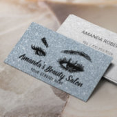 Dusty Blue Glitter Lashes & Brows Makeup Artist Visitekaartje