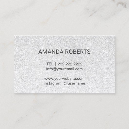 Dusty Blue Glitter Lashes & Brows Makeup Artist Visitekaartje (Achterkant)