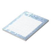 Dusty Blue Glitter Lined Personated Notitieblok (Linkerzijde)