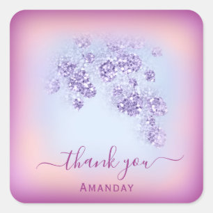 Dusty Blue Glitter Marsala Dank Sweet 16th Vierkante Sticker