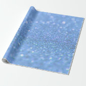 Dusty Blue Glitter-ontwerp Cadeaupapier (Uitgerold)