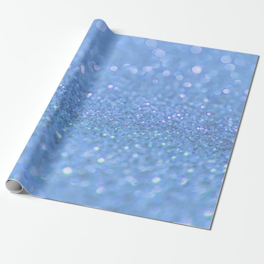 Dusty Blue Glitter-ontwerp Cadeaupapier (Uitgerold)