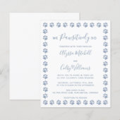 Dusty Blue Glitter Paw Prints Budget Weddenschap (Voorkant / Achterkant)