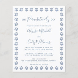 Dusty Blue Glitter Paw Prints Budget Weddenschap
