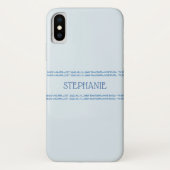 Dusty Blue Glitter Stripes gepersonaliseerd Case-Mate iPhone Case (Achterkant)