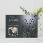 Dusty Blue Glow Verloving Moonlight Dragonfly Kaart (Staand voorkant)