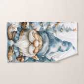 Dusty Blue Gnome en kerstbomen Bad Handdoek (Handdoek)