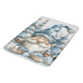 Dusty Blue Gnome en kerstbomen Badmat (Gekanteld)