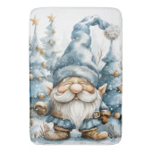 Dusty Blue Gnome en kerstbomen Badmat (Voorkant Verticaal)