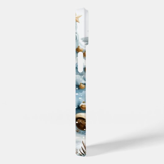 Dusty Blue Gnome en kerstbomen Case-Mate iPhone Case (Achterkant / Rechts)