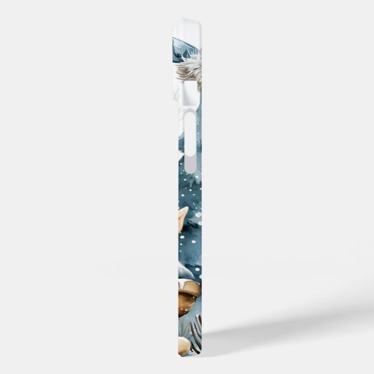 Dusty Blue Gnome en kerstbomen Case-Mate iPhone Case (Achterkant / Links)