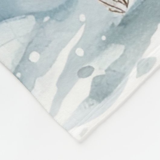 Dusty Blue Gnome en kerstbomen Fleece Deken (Hoek)