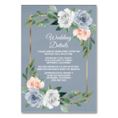 Dusty Blue Gold Blush Peach Wedding Insert Kaarten (Voorkant)