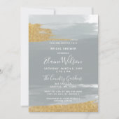 Dusty Blue Gold Calligraphy Vrijgezellenfeest Kaart (Voorkant)