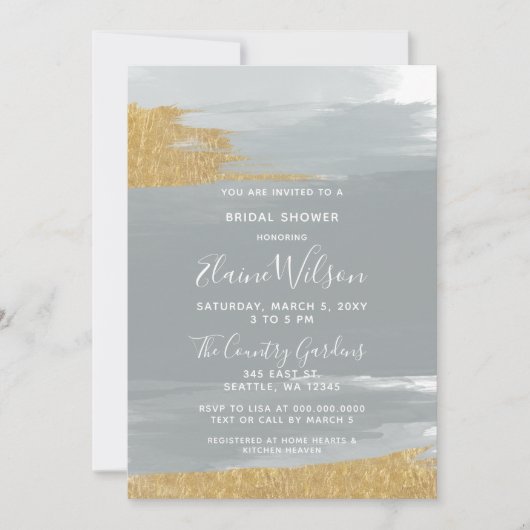 Dusty Blue Gold Calligraphy Vrijgezellenfeest Kaart (Voorkant)