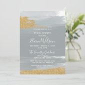 Dusty Blue Gold Calligraphy Vrijgezellenfeest Kaart (Staand voorkant)