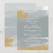 Dusty Blue Gold Calligraphy Vrijgezellenfeest Kaart (Voorkant / Achterkant)