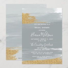 Dusty Blue Gold Calligraphy Vrijgezellenfeest Kaart