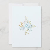 Dusty Blue Gold Floral 1st Birthday Wild One Party Kaart (Achterkant)