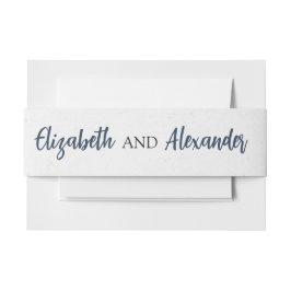 Dusty Blue Gold Floral Wedding Uitnodigingen Wikkel