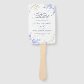 Dusty Blue Gold Geometric Pink Floral Wedding Handwaaier (Voorkant)