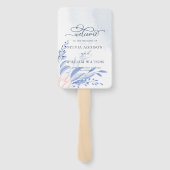 Dusty Blue Gold Geometric Pink Floral Wedding Handwaaier (Achterkant)