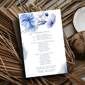 Dusty Blue & Gold Glitter Floral bruiloft programm