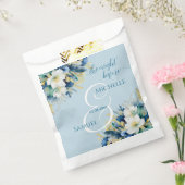 Dusty Blue Gold Glitter Floral de avond ervoor Bedankzakje (Gezegeld)