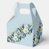 Dusty Blue Gold Glitter Floral Wedding Bedankdoosjes (Achterkant)