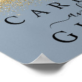 Dusty Blue & Gold Glitter-Kaarten en cadeaubonetaf Poster (Hoek)