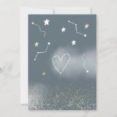 Dusty blue gold glitter over het baby shower van d kaart (Achterkant)