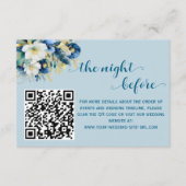 Dusty Blue Gold Glitter QR-code de avond ervoor Informatiekaartje (Voorkant)