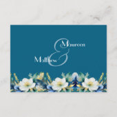 Dusty Blue Gold Glitter QR-code de avond ervoor Informatiekaartje (Achterkant)