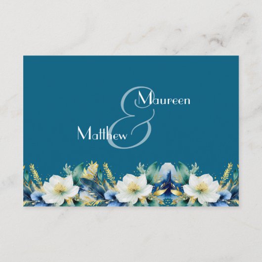 Dusty Blue Gold Glitter QR-code de avond ervoor Informatiekaartje (Achterkant)