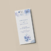 Dusty Blue & Gold Glitter Trifold Bruiloft Program Flyer