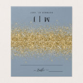 Dusty Blue & Gold Glitter Weduwkaart Kaart (Buitenkant ongevouwen)