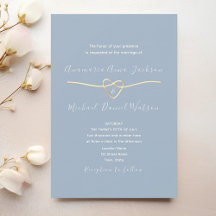 Dusty Blue Gold Heart Wedding