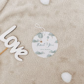 Dusty Blue Gold Hot Air Balloon eerste verjaardag Bedankjes Labels