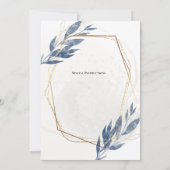 Dusty Blue Gold Lijst Eucalyptus Sla de datum op Kaart (Achterkant)