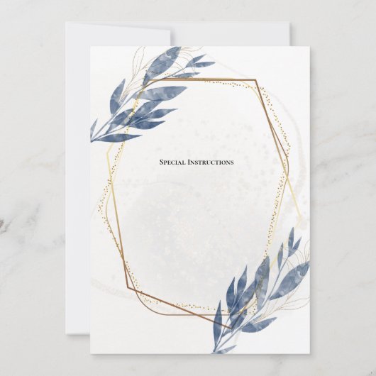 Dusty Blue Gold Lijst Eucalyptus Sla de datum op Kaart (Achterkant)