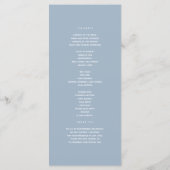 Dusty Blue Gold Lovebirds Wedding Programmakaart (Achterkant)