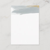 Dusty Blue Gold Minimalist Calligraphy Wedding Informatiekaartje (Achterkant)