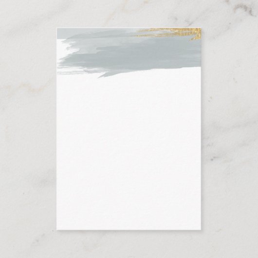 Dusty Blue Gold Minimalist Calligraphy Wedding Informatiekaartje (Achterkant)