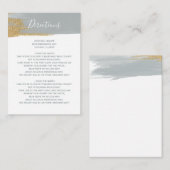 Dusty Blue Gold Minimalist Calligraphy Wedding Informatiekaartje (Voorkant / Achterkant)