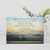 Dusty Blue Gold Painted Mountain Weddenschappen Kaart (Staand voorkant)