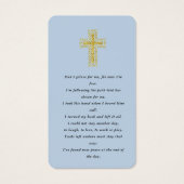Dusty Blue Gold Photo Funeral Prayer Card Visitekaartje (Achterkant)