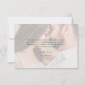 Dusty Blue Gold Photo Wedding Thank You Card Bedankkaart (Achterkant)