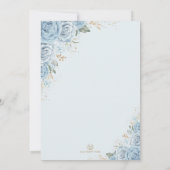 Dusty Blue Gold Rozen Sweet Sixteen Verjaardag Kaart (Achterkant)